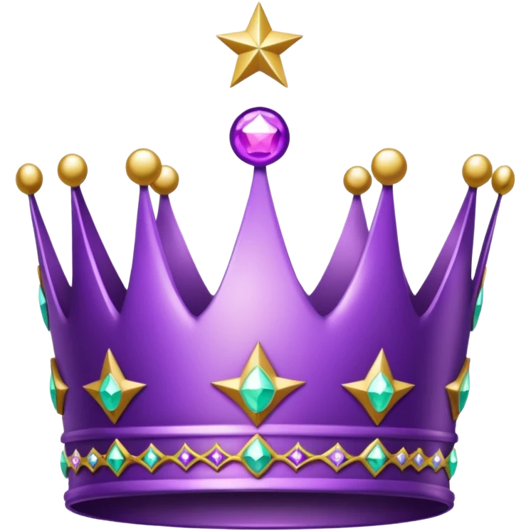 Feeling purple cian crown shine star glitter emoji