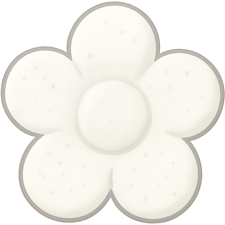 Change the candy to white, keep it flower-shaped, centered, transparent background, no other elements, same style. emoji