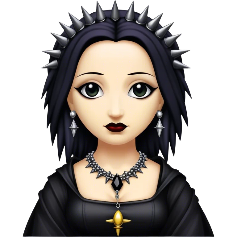 goth monalisa with spiked jewelry emoji