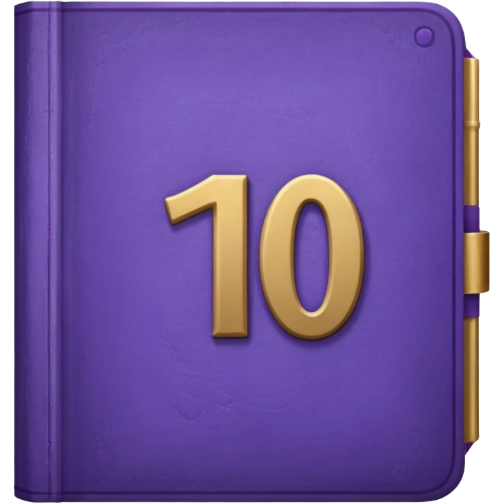 Purple book with a number "10" in the cover emoji