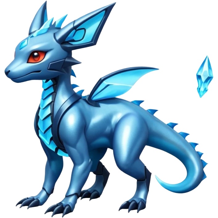 Shiny Futuristic Salandit-Glaceon-Fakémon-hybrid-creature (full body)  emoji