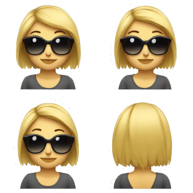 Chica rubia de pelo largo con gafas emoji