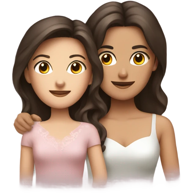Attractive brunette Married couple and their two brunette kids  emoji