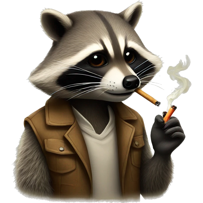 raccoon smoking a cigarette  emoji