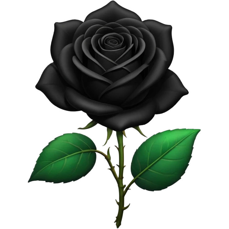 black rose with a single leaf emoji emoji