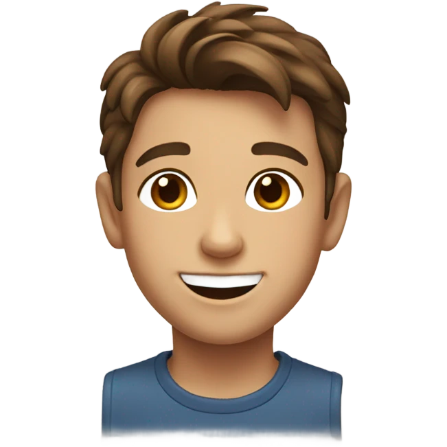 smiling boy portrait with brown hair emoji