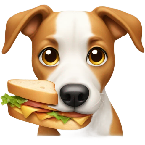 Dog begging for a sandwich  emoji