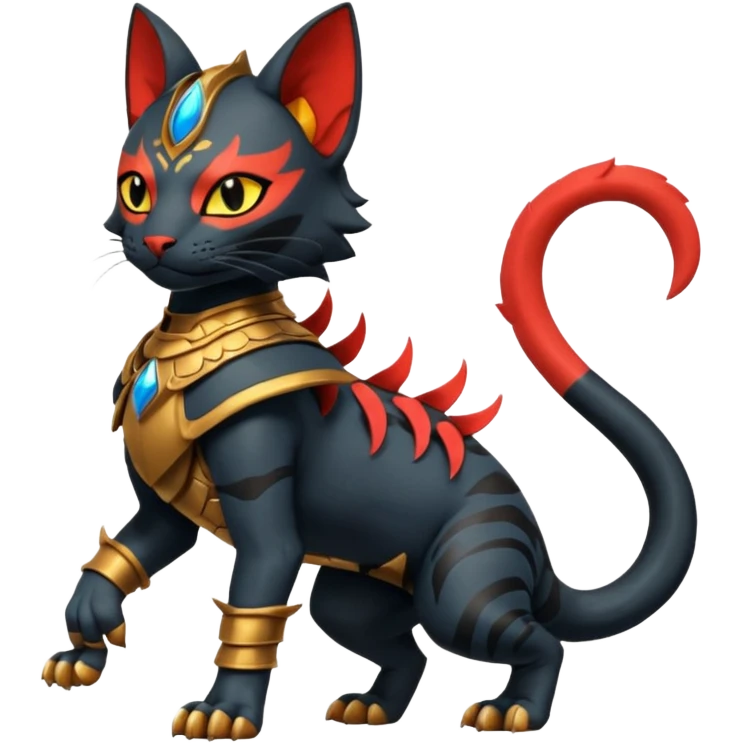 Salandit-Litten-Bastet-Fakémon-hybrid-creature (full body)  emoji