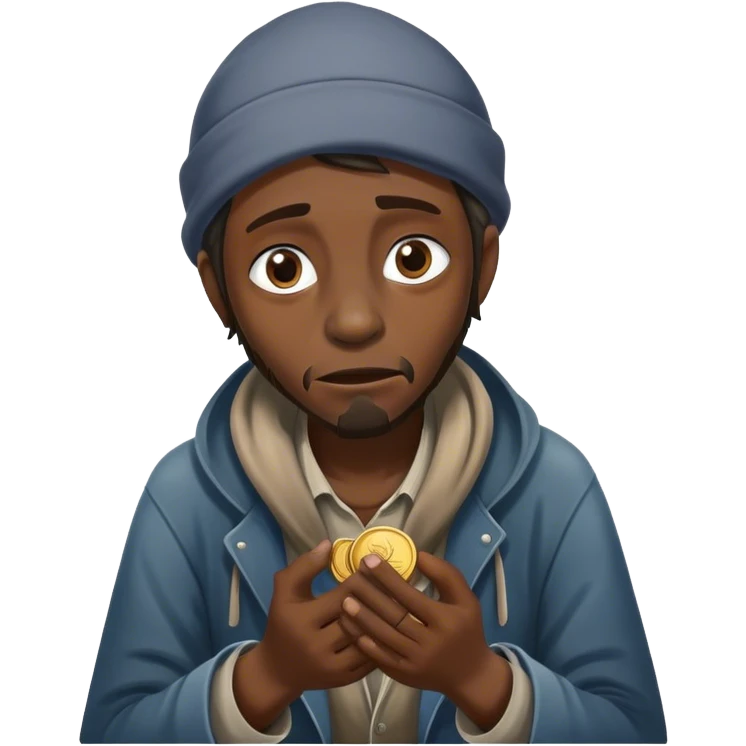Homless guy begging for money emoji
