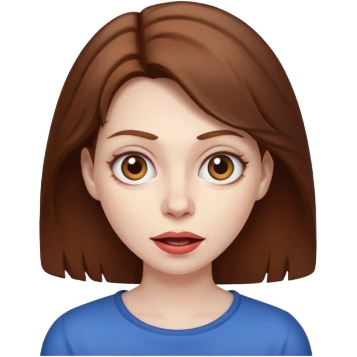 Crazy woman with brown hair emoji