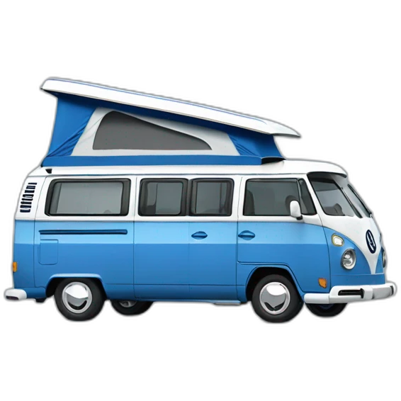 VW T6 California camping bus VW blue white emoji