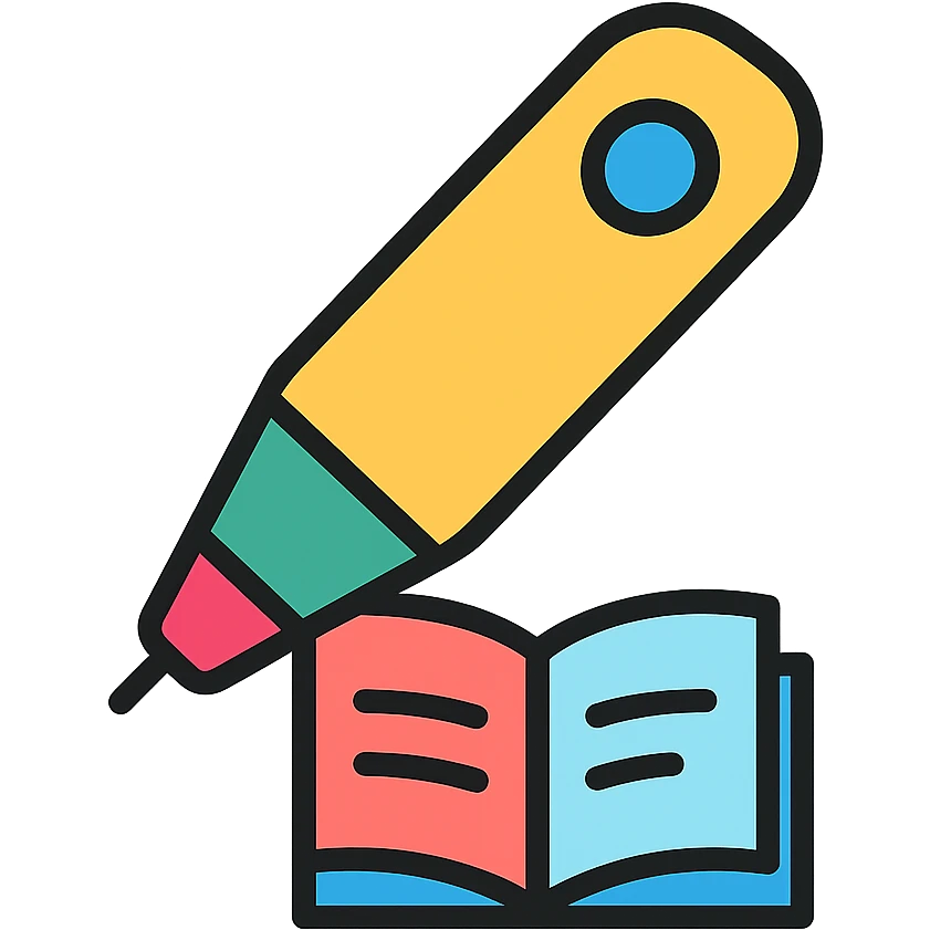 colored reading pen icon emoji