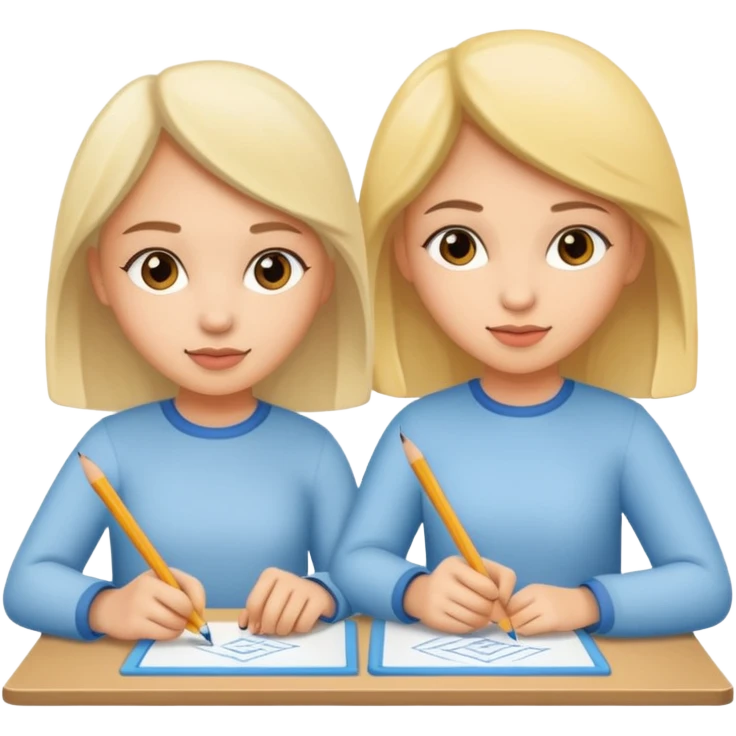 две девушки рисуют границы emoji