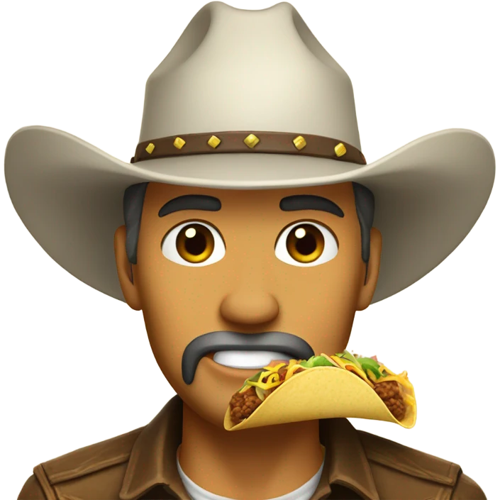 White Cowboy eating a taco emoji