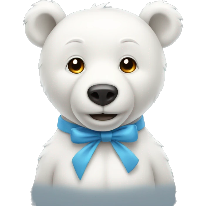 White bear with a bow on the neck  emoji