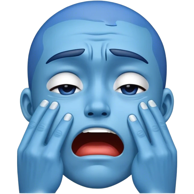 Blue face crying  emoji
