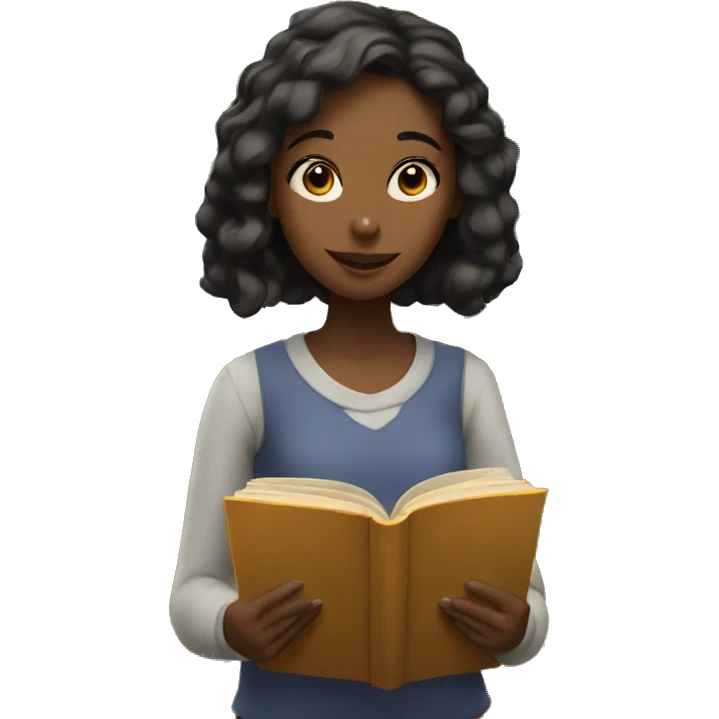 Girl reading books emoji