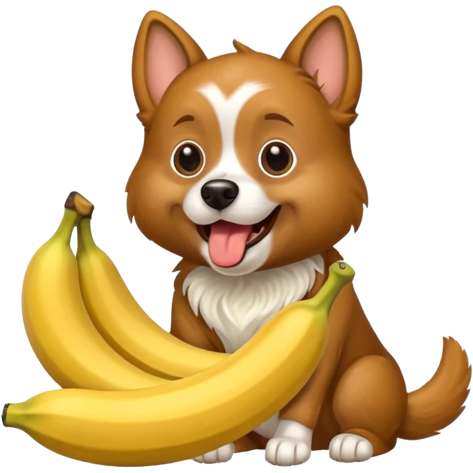 A dog eating a banana emoji