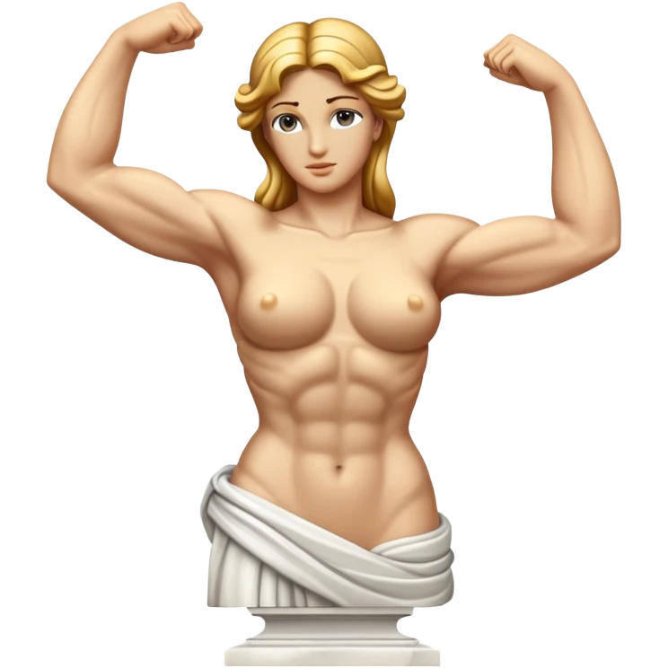 Venus de Milo statue with muscular arms and chest muscles emoji