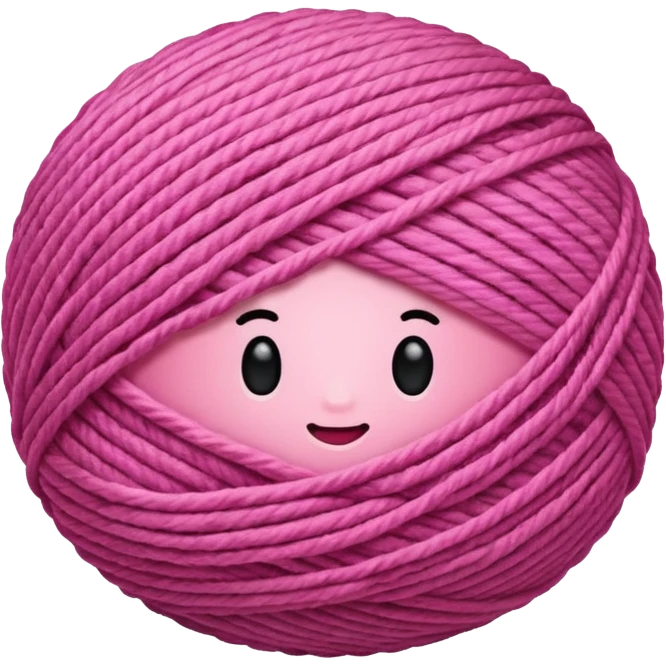Rolled Yarn Ball pink emoji