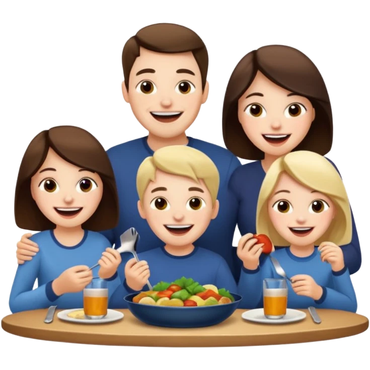 light family having dinner emoji