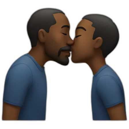 Black daddy kissing emoji