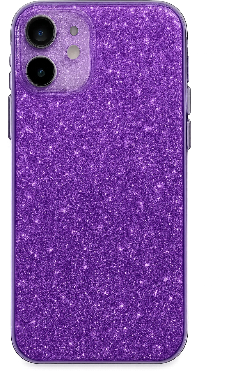 purple sparkly phone case emoji