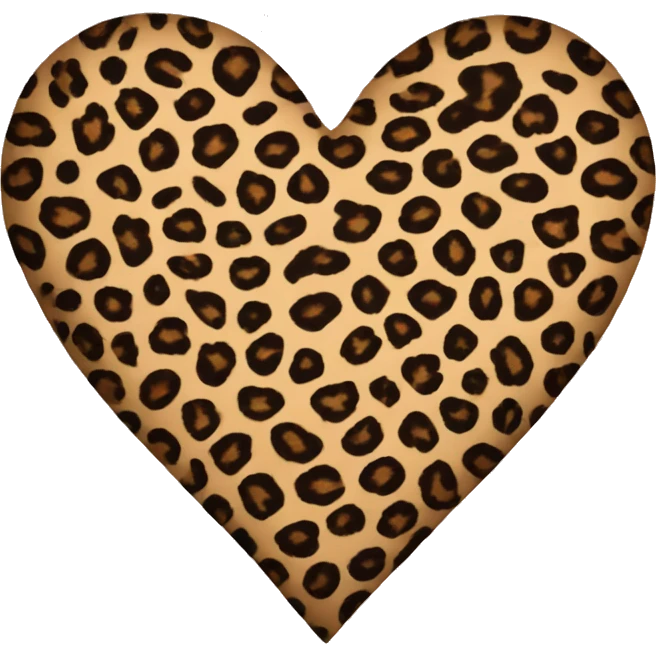 leopard print heart emoji