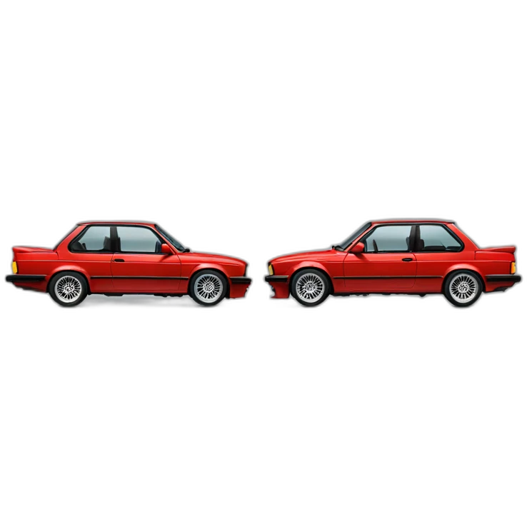 a single bmw e30 red black emoji