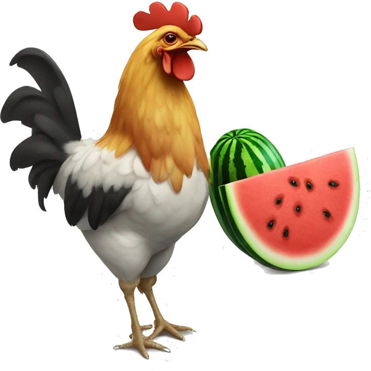 chicken and watermelon emoji