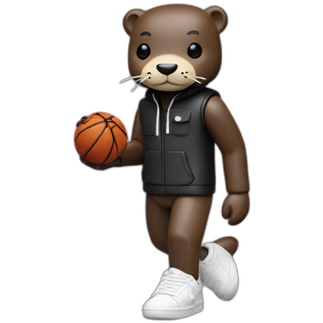 otter bearbrick in nikes emoji