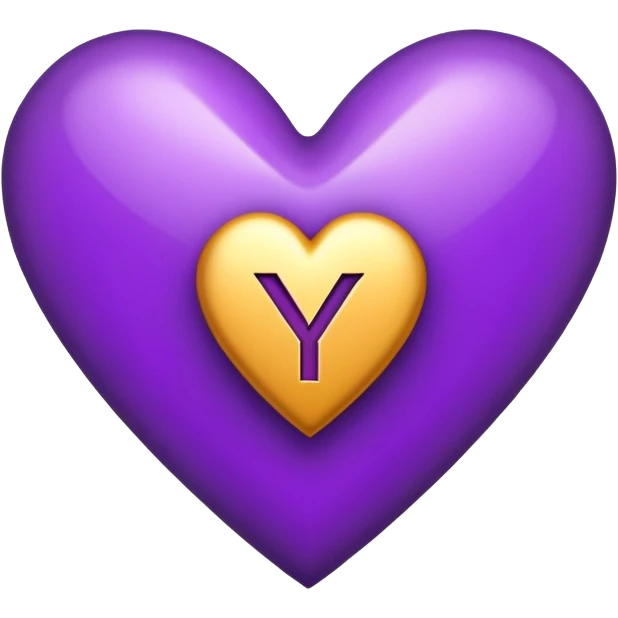 The Letter “y” inside a Purple Heart emoji