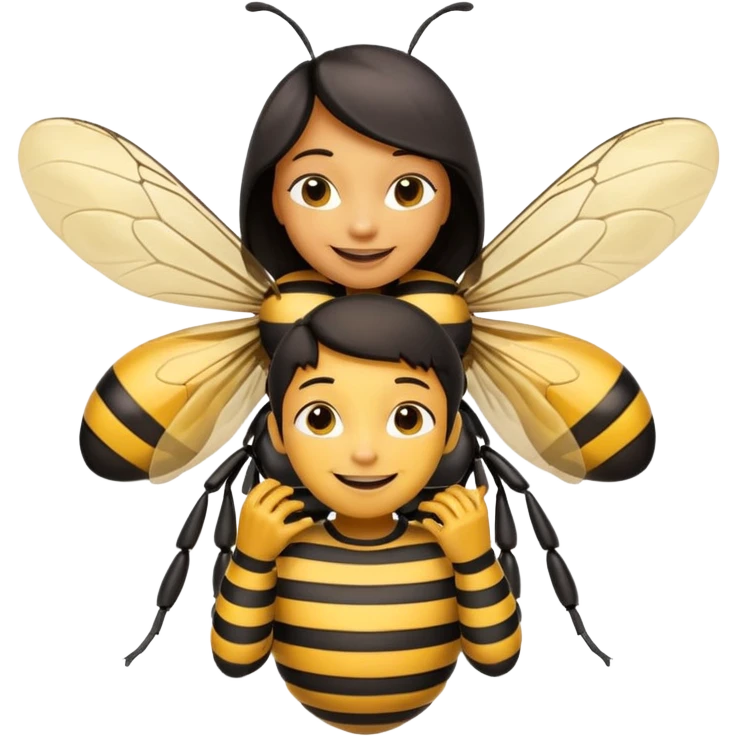 Bee with human family emoji