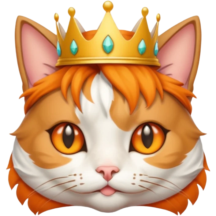 folded ears cat with crown  emoji