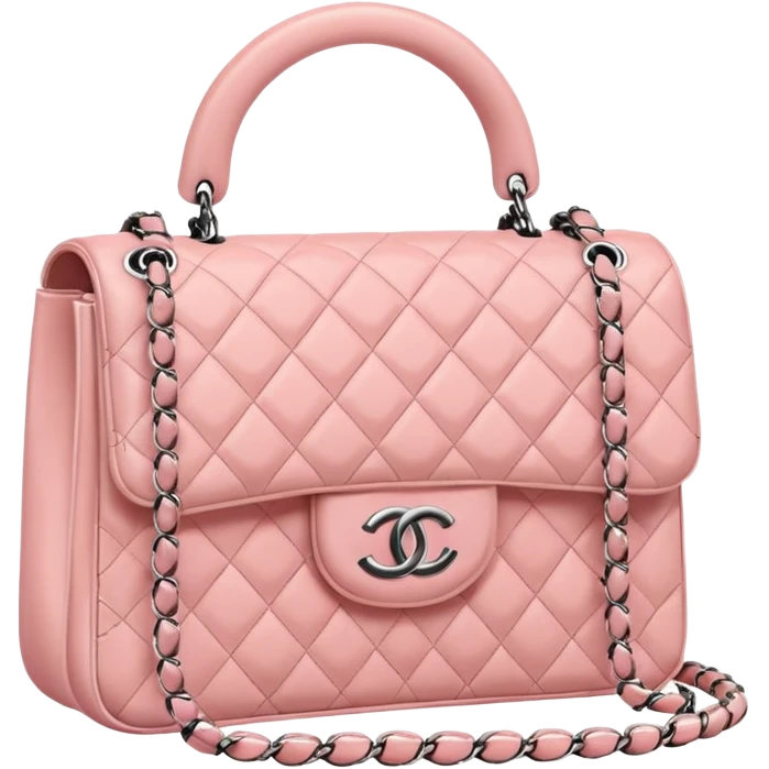 A CHANEL bag in a light pink macaron color scheme emoji