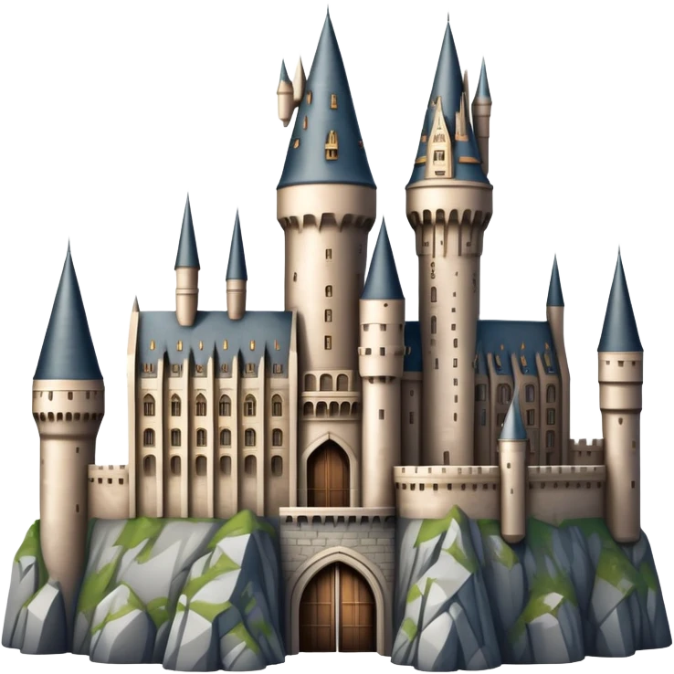 Hogwarts castle with tall towers and magical atmosphere emoji