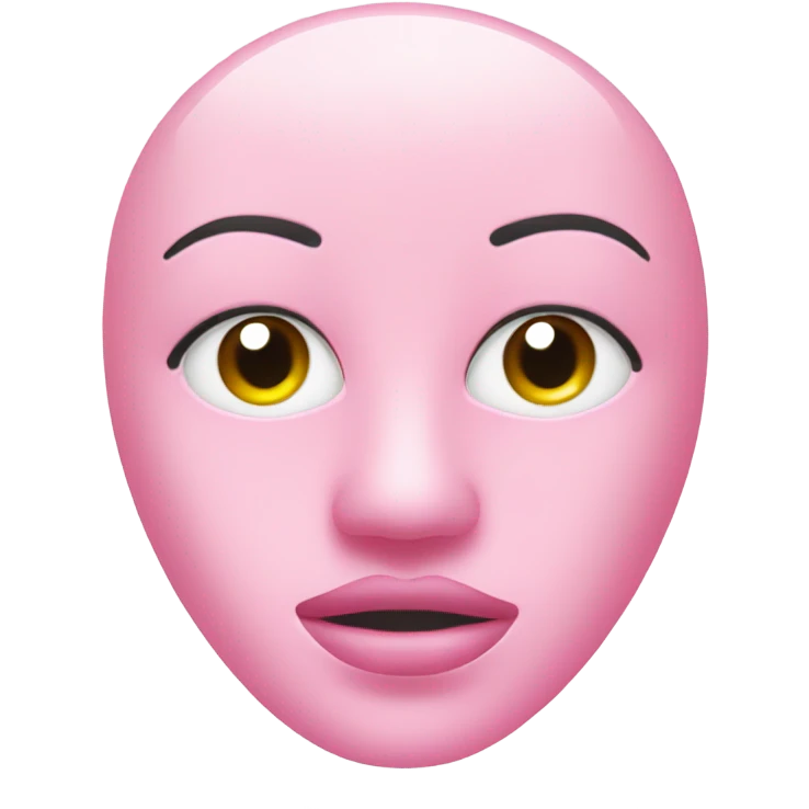 Moisturizing hydrogel face mask pink with slits for eyes, lips and nose  emoji