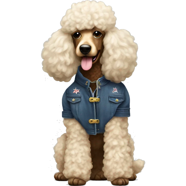 oversized poodle with cowboys jacket emoji