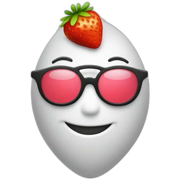 strawberry with a smile and eyeglasses emoji