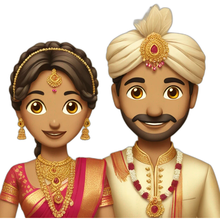 indian wedding couple emoji