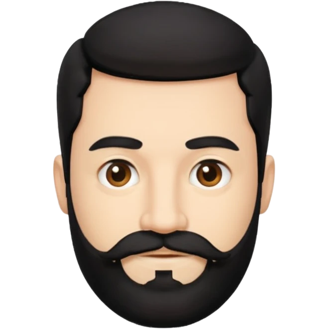 35 yaş sakallı bıyıklı siyah saç beyaz ten erkek emoji