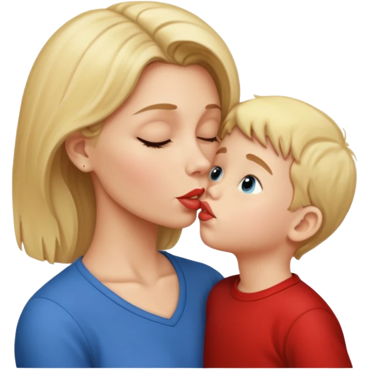 mom kiss son on lips emoji