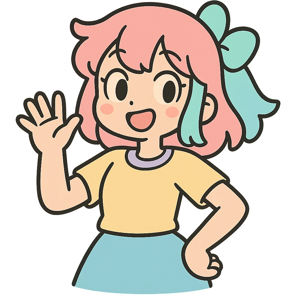 anime girl in pastel toon style emoji