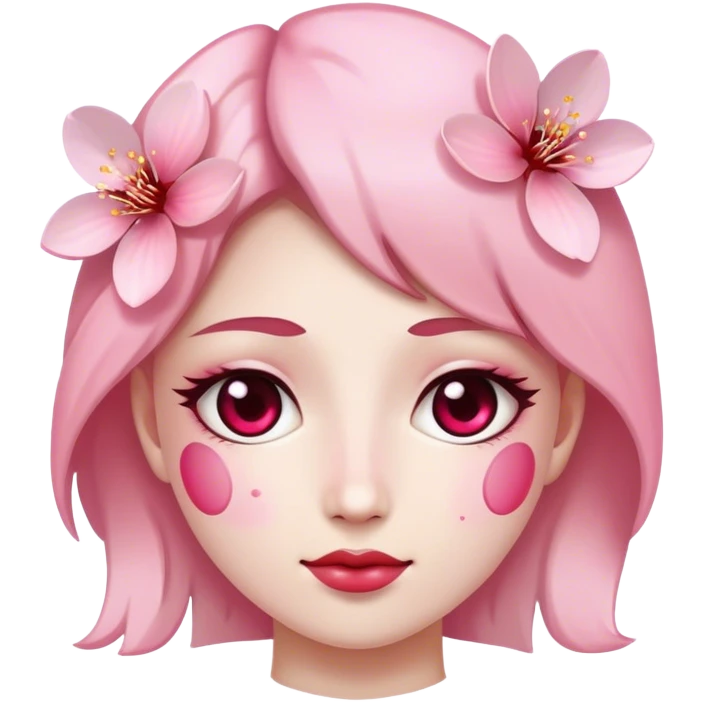 Cherry Blossom-face emoji