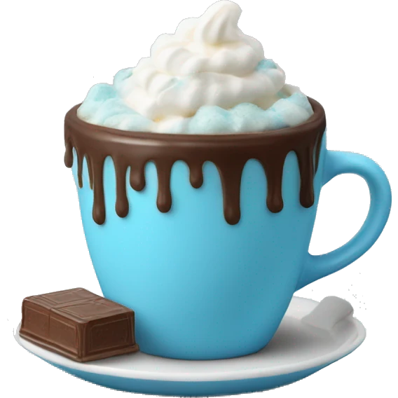 Sky blue hot chocolate emoji