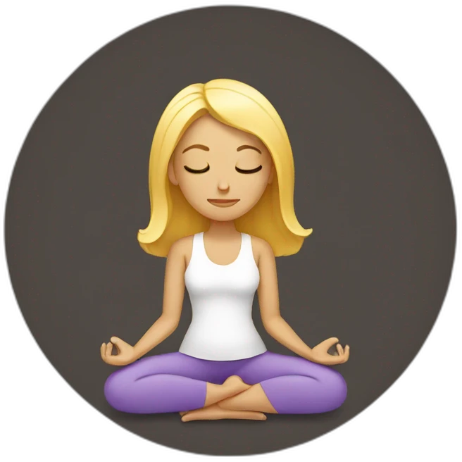 blonde woman meditating emoji