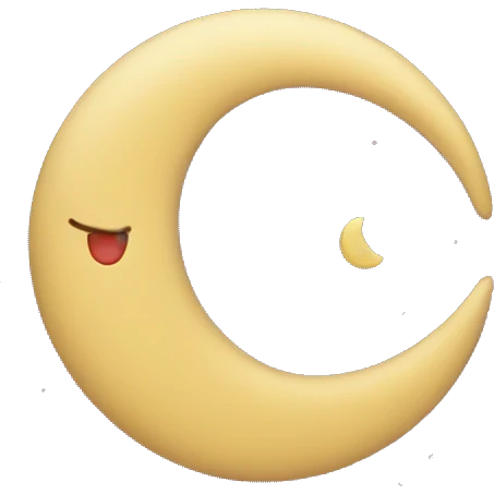 Heart with moon crescent emoji