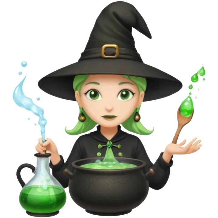 green witch cooking potion emoji