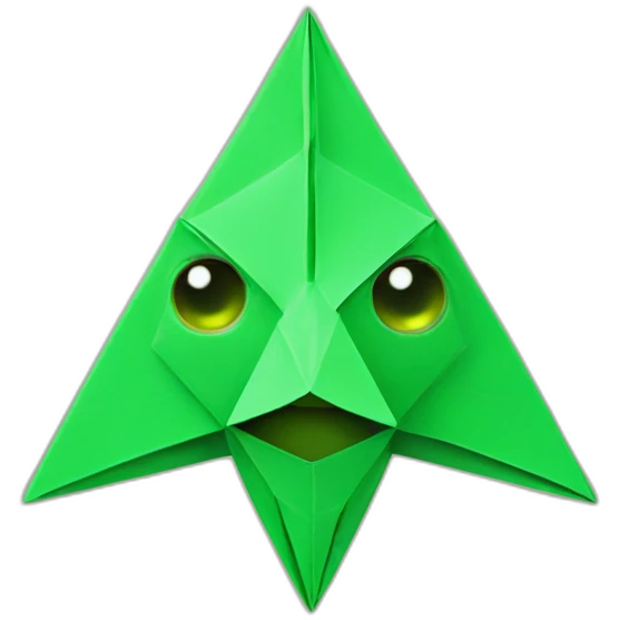 Green origami alien emoji