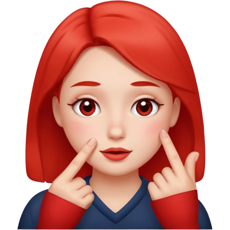 blushing with fingers emoji